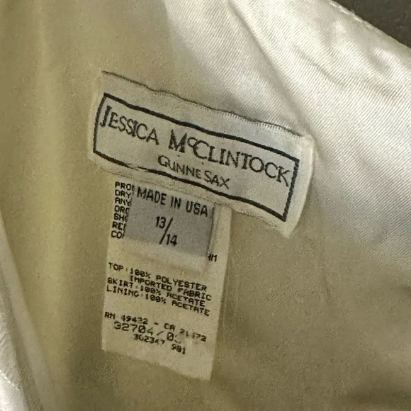 Vintage Gunne Sax Elegant Black and White Evening Gown 13/14 - Picture 6 of 6